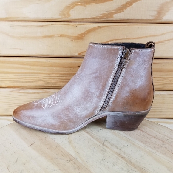 ROAN by Bed Stu AGGIE Leather Distressed Western Booties Ankle Boot Side Zip NEW - Picture 7 of 11